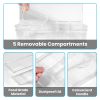 Condiment Server with 5 Removable Compartments Transparent Serving Tray Container with Lid