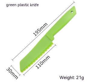 Children Plastic Fruit Knife Suit Saw Knife (Option: Green Plastic Knife)