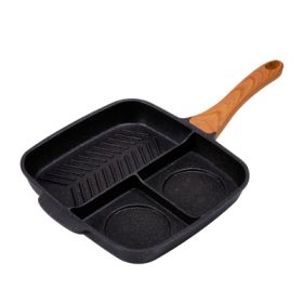 Maifanshi fried steak pot multi-function household omelette pan pan induction cooker non-stick pan (Color: Black)