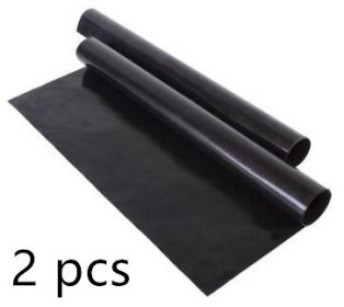 BBQ Grill Mats Grill Mat Grill Pan (Option: 2pc Black)