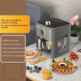 Full-automatic Large-capacity Visual Panoramic Air Fryer (Option: Single knob-Chinese plug)