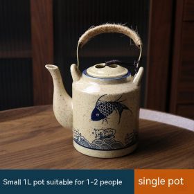 Retro Household Large Tea Set Ceramic Pot (Option: A)