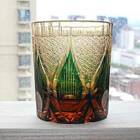 Household Fashion Simple Crystal Glass Cup (Option: Flame Amber Green)