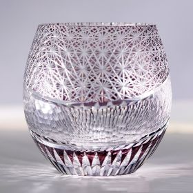 Hand Carved Lead-free Crystal Glass Cup (Option: Purple Dance Eggcup)