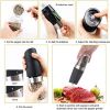 Electric Salt and Pepper Grinders Stainless Steel Automatic Gravity Herb Spice Mill Adjustable Coarseness Kitchen Gadget Sets