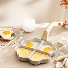 Aluminum Four-hole Frying Pan (Option: White Love Four Holes)