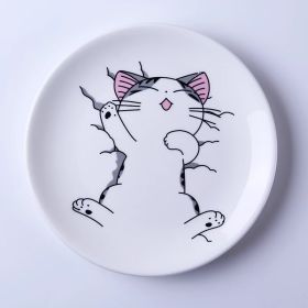 Cartoon Cat Western-style Ceramic Plate (Option: Sleeping)